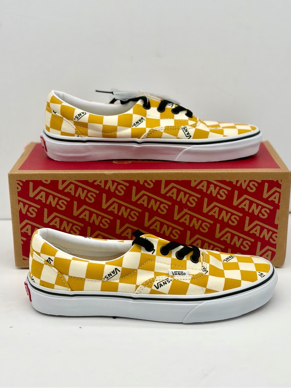 Vans ERA Checkerboard Lace-Up Sneakers - Yellow/White